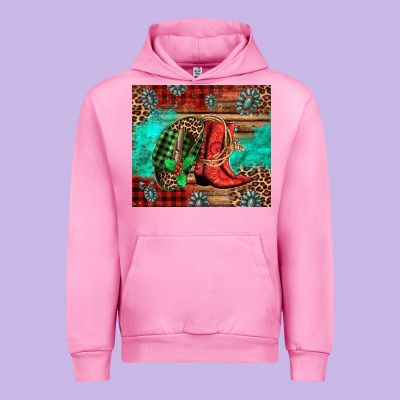 Country Boots And Cowboy Hat Christmas Urban Hoodie Designed By Jasminsmagicworld