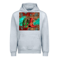 Heather Grey country boots and cowboy hat christmas Urban Hoodie - Jasminsmagicworld