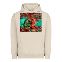 Pigment French Oak country boots and cowboy hat christmas Urban Hoodie - Jasminsmagicworld