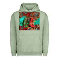 Pigment Oil Green country boots and cowboy hat christmas Urban Hoodie - Jasminsmagicworld