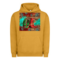 Pigment Peanut Butter country boots and cowboy hat christmas Urban Hoodie - Jasminsmagicworld