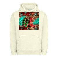 Pigment Pistachio country boots and cowboy hat christmas Urban Hoodie - Jasminsmagicworld