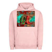 Pigment Salmon country boots and cowboy hat christmas Urban Hoodie - Jasminsmagicworld