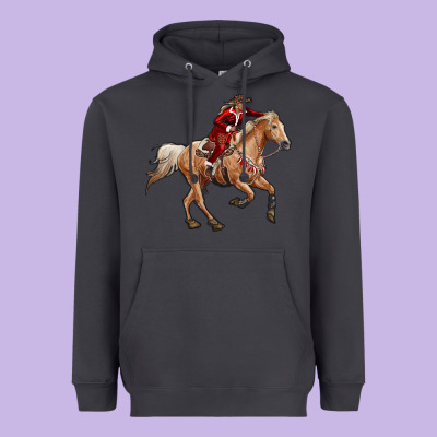 Christmas Cowgirl Heavyweight Hoodie Designed By Ranaportraitstore