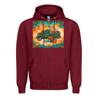 Burgundy Pumpkin farm Zipper Hoodie - RanaPortraitStore