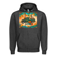 Charcoal Heather Pumpkin farm Zipper Hoodie - RanaPortraitStore