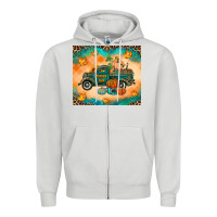 Dove Grey Pumpkin farm Zipper Hoodie - RanaPortraitStore