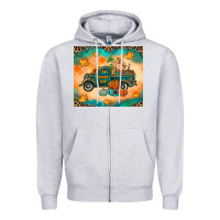 Heather Grey Pumpkin farm Zipper Hoodie - RanaPortraitStore
