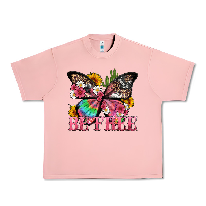 Be Free With Butterfly And Cactus Flowers Urban Heavy Tee by Artiststas | Teevron