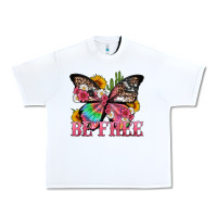 White be free with butterfly and cactus flowers Urban Heavy Tee - Artiststas