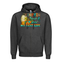 Charcoal Heather Pumpkin spice and livin' my best life Zipper Hoodie - RanaPortraitStore