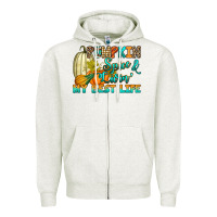 Oatmeal Heather Pumpkin spice and livin' my best life Zipper Hoodie - RanaPortraitStore