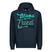 Navy mama tried aztec turquoise Premium Hoodie - AdoDesignShop