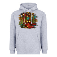 Heather Grey christmas cowboy boots Heavyweight Hoodie - RanaPortraitStore