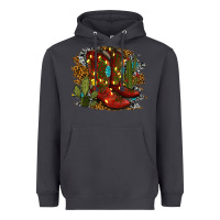 Smoke christmas cowboy boots Heavyweight Hoodie - RanaPortraitStore