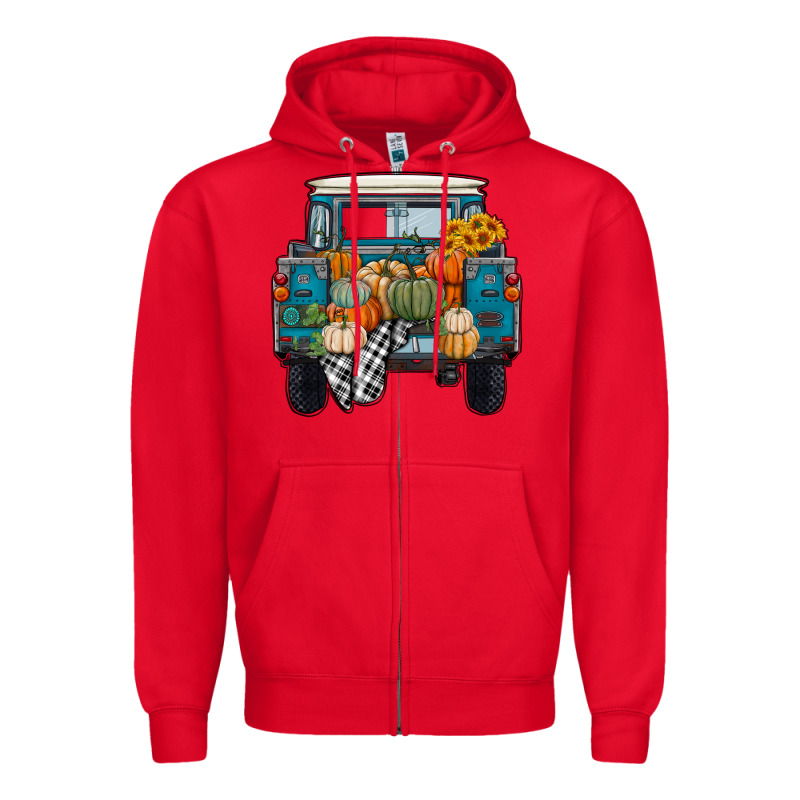Fall Pumpkin Farm Truck Zipper Hoodie by RanaPortraitStore | Teevron