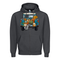 Smoke Fall Pumpkin Farm Truck Zipper Hoodie - RanaPortraitStore