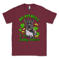 Burgundy st patricks day my pitbuli my lucky charm Classic Tee - RanaPortraitStore