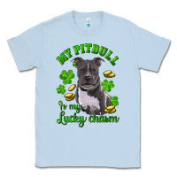 Dusty Blue st patricks day my pitbuli my lucky charm Classic Tee - RanaPortraitStore