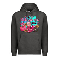 Charcoal Heather in october we wear pink american football Premium Hoodie - AdoDesignShop