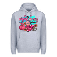 Heather Grey in october we wear pink american football Premium Hoodie - AdoDesignShop
