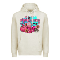 Oatmeal Heather in october we wear pink american football Premium Hoodie - AdoDesignShop