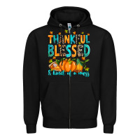 Black Thankful blessed and kind of a mess Zipper Hoodie - RanaPortraitStore