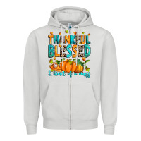 Dove Grey Thankful blessed and kind of a mess Zipper Hoodie - RanaPortraitStore
