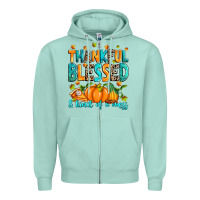 Seafoam Thankful blessed and kind of a mess Zipper Hoodie - RanaPortraitStore