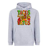 Heather Grey tacos before vatos Heavyweight Hoodie - Zillion Design Studio