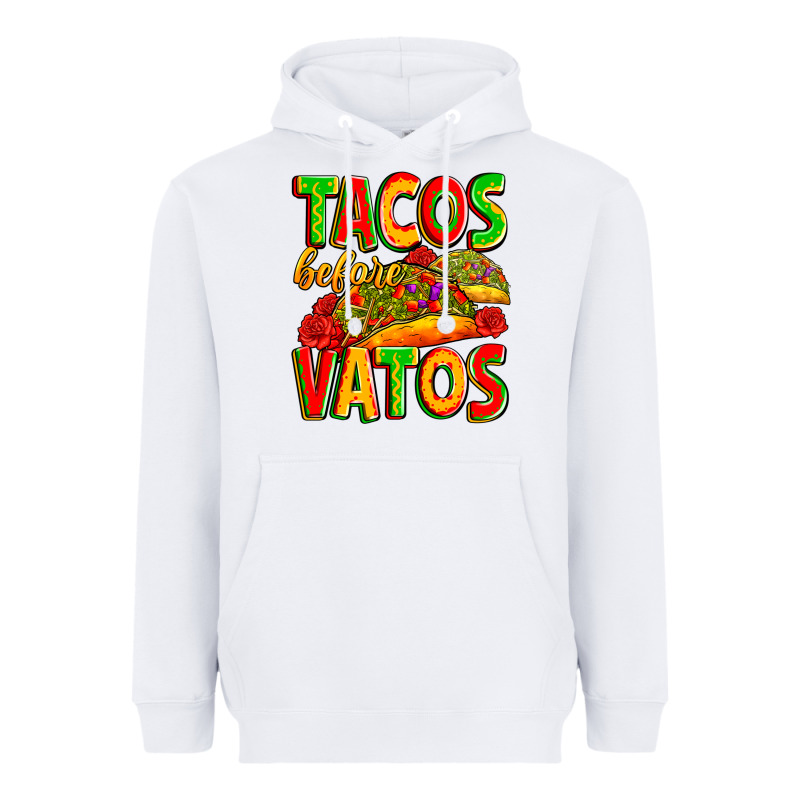 Tacos Before Vatos Heavyweight Hoodie by Zillion Design Studio | Teevron