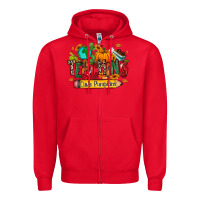 Red Teaching little pumpkins Zipper Hoodie - RanaPortraitStore