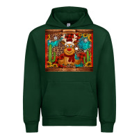 Forest Green western christmas reindeer Urban Hoodie - Jasminsmagicworld