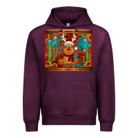 Mauve Wine western christmas reindeer Urban Hoodie - Jasminsmagicworld