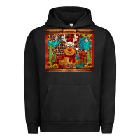 Pigment Black western christmas reindeer Urban Hoodie - Jasminsmagicworld