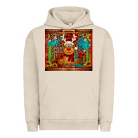 Pigment French Oak western christmas reindeer Urban Hoodie - Jasminsmagicworld