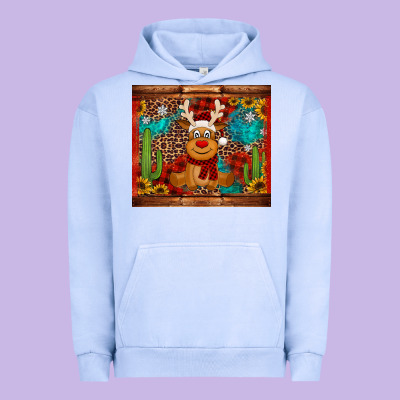 Western Christmas Reindeer Urban Hoodie Designed By Jasminsmagicworld