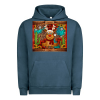 Pigment Midnight Navy western christmas reindeer Urban Hoodie - Jasminsmagicworld