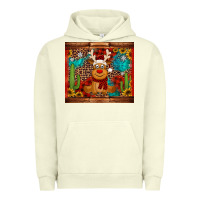 Pigment Pistachio western christmas reindeer Urban Hoodie - Jasminsmagicworld
