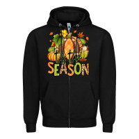 Black Tis' the season Fall American Football Zipper Hoodie - RanaPortraitStore