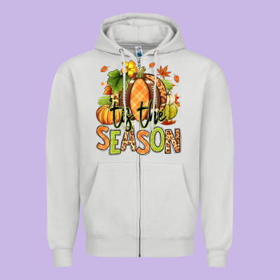 Zipper Hoodie Tis' the season Fall American Football