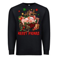 Black merry pig mas Premium Sweatshirt - FaDigitalArtStudio