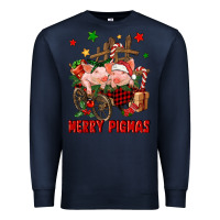 Navy merry pig mas Premium Sweatshirt - FaDigitalArtStudio
