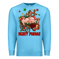 Ocean Blue merry pig mas Premium Sweatshirt - FaDigitalArtStudio
