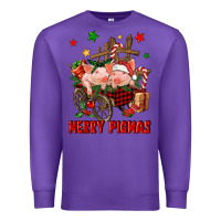 Purple merry pig mas Premium Sweatshirt - FaDigitalArtStudio
