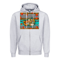 Heather Grey Fall Pumpkins Zipper Hoodie - RanaPortraitStore