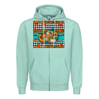Seafoam Fall Pumpkins Zipper Hoodie - RanaPortraitStore