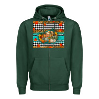 Sports Green Fall Pumpkins Zipper Hoodie - RanaPortraitStore
