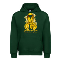 Forest Green they never fight alone yellow ribbon with boxing g Urban Hoodie - NancyCooperArtShop