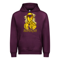 Mauve Wine they never fight alone yellow ribbon with boxing g Urban Hoodie - NancyCooperArtShop